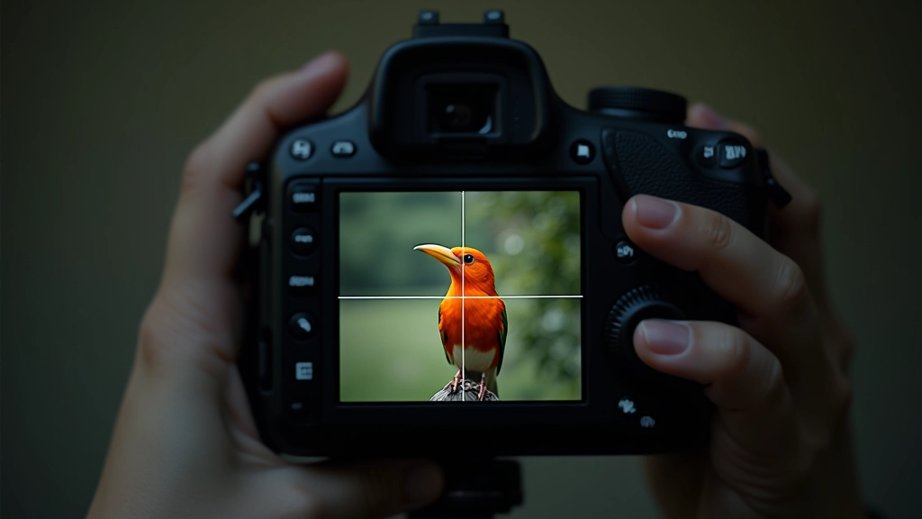 Fotoaparatas su radialinės sietės kadravimu, paukščio pozicionavimas pagal taisykles